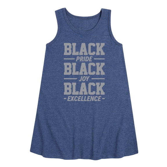 Instant Message - Black Pride Joy Excellence - Toddler & Youth Girls A-line Dress