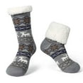 thumbnail image 2 of Bibifish Womens Floor Socks Christmas Slipper Socks Fuzzy Lined Reindeer Patterned Crew Socks Styling Xmas Holiday Themed Winter Warm Socks, 2 of 8