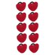 thumbnail image 4 of 10 Uds. Cojín de alfiler de muñeca suave elástico en forma de corazón cojín de aguja usable para coser acolchar costura rojo, 4 of 5