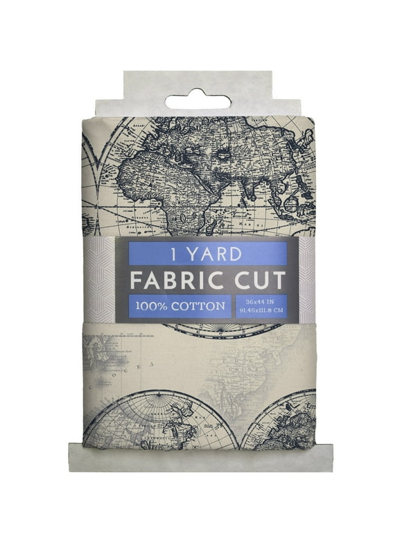 David Textiles Cotton Precut Fabric Ocean Maps 1 Yd X 44 Inches