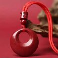 thumbnail image 5 of HOOUN Cinnabar Necklace Pendant Coin Lucky Jewelry Talisman Amulet Jewelry for Men-with Wine Red Rope, 5 of 8