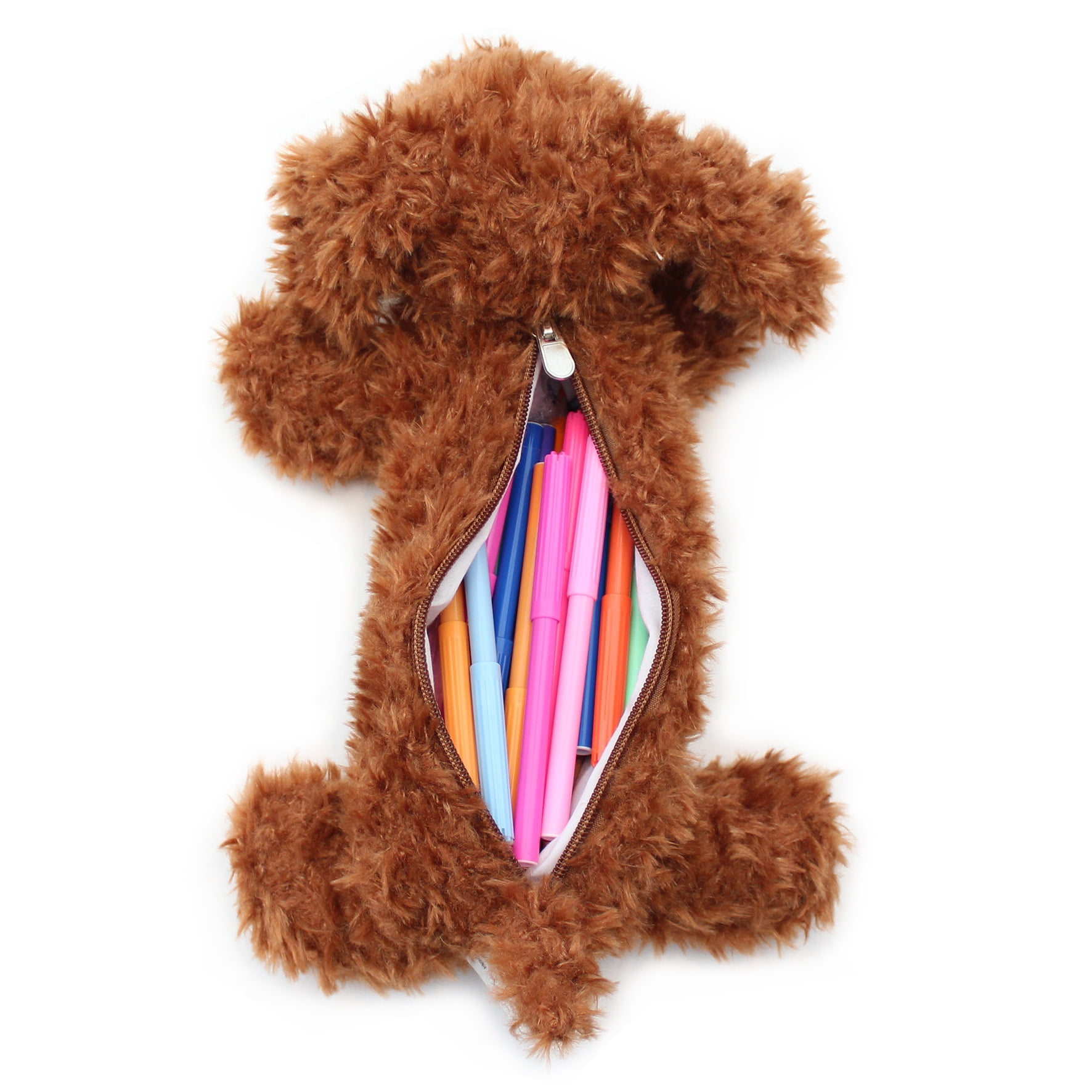 1pc Plush Brown Bear Pencil Case