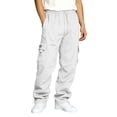 thumbnail image 3 of Mens Baggy Sweatpants Joggers Relaxed Fit Flared Baggy Lounge Wide Leg Oversized Essentials Workout Uncuffed Casual Wear,L,White, 3 of 5