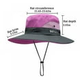 thumbnail image 3 of Womens UV Protection Wide Brim Sun Hats, Bucket Hat Wide Brim Quick Drying Breathable Packable Foldable Sunshade Sun Ponytail Cap, Purple, 3 of 6