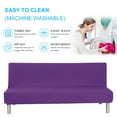 thumbnail image 4 of Eurhowing Stretch Futon Slipcover, Polyester Spandex Armless Sofa Bed Cover with Elastic Hem, 3-Seater Couch Sofa Protector, Purple, 4 of 7