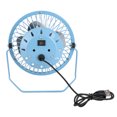thumbnail image 5 of Mini ventilador de escritorio de 4 pulgadas con carga USB, de metal, personal, pequeño, circulador de aire, ventilador de refrigeración, color azul, 5 of 5