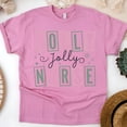 thumbnail image 1 of Holly Jolly Nurse Graphic T-Shirt with Fun Letter Design, Azalea, Size 3XL, 1 of 6