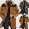 thumbnail image 5 of Men's Jacket Men's Coat Suede Color Blocked Jacket Pocket Zipper Coat, 5 of 8