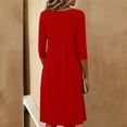 thumbnail image 4 of Bixock Women's Summer Midi Dresses,Casual Half Sleeve Dresses,Solid Color Crewneck Ruched with Pockets Loose Daily Office Leisure Wear Dresses, 4 of 5
