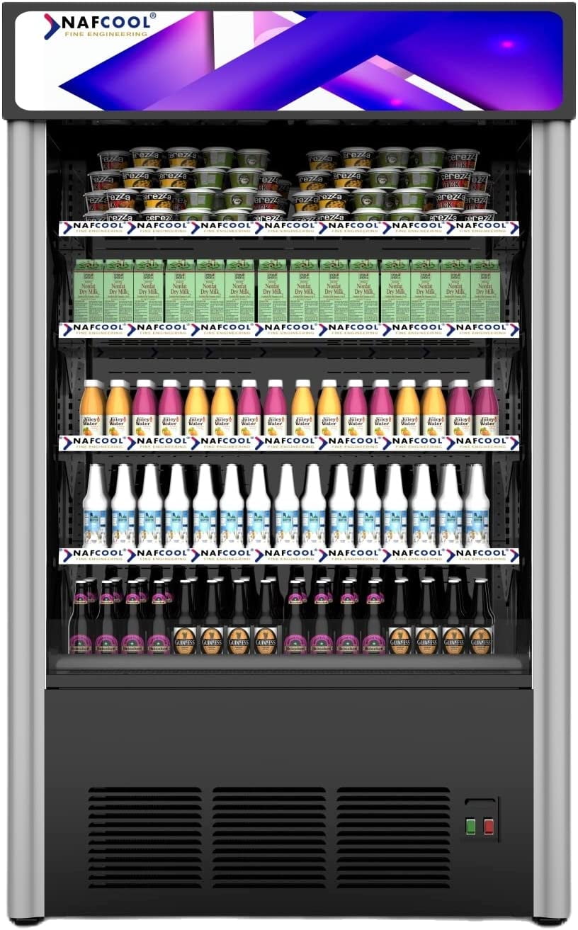 NAFCOOL Open-Air Commercial Refrigerator, Grab and Go Merchandiser, Display Beverage Cooler, 20.3 Cu ft
