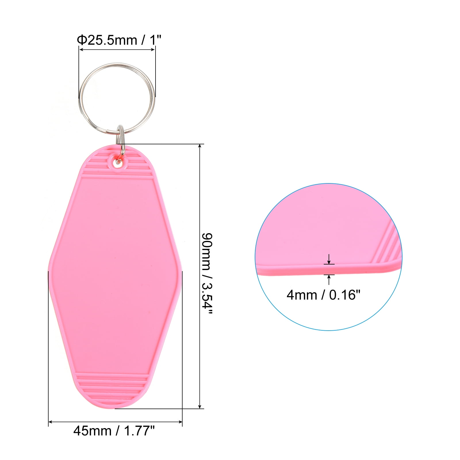 Unique Bargains Vintage Motel Keychain Blank Hotel Keychains Key Tags Pink