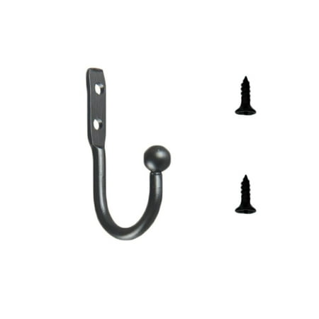 

3pcs Mini Hook Single Small Size Wall Hooks Decorative Door Hanger Metal Alloy Wall Hangers Black Hooks(1 hook and 2 screws)