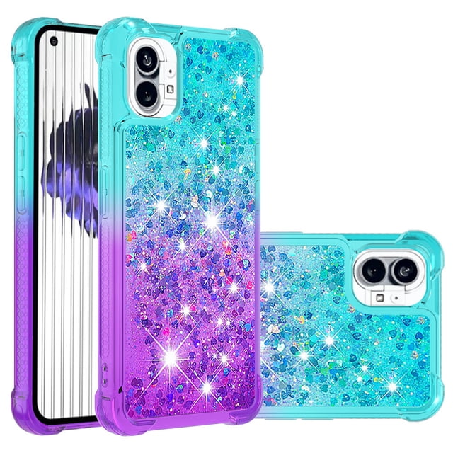 Funda para Nothing Phone 1 Transparente con Brillos Carcasa Protectora Antigolpes con Glitter Brillante