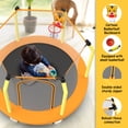 thumbnail image 6 of 55" Trampoline with Enclosure for Kids, SEGMART Indoor Outdoor Toddler Trampoline with Basketball, Indoor Outdoor Kids Trampoline with Basketball Hoop, Small Round Trampoline for Boys Girls, 6 of 8