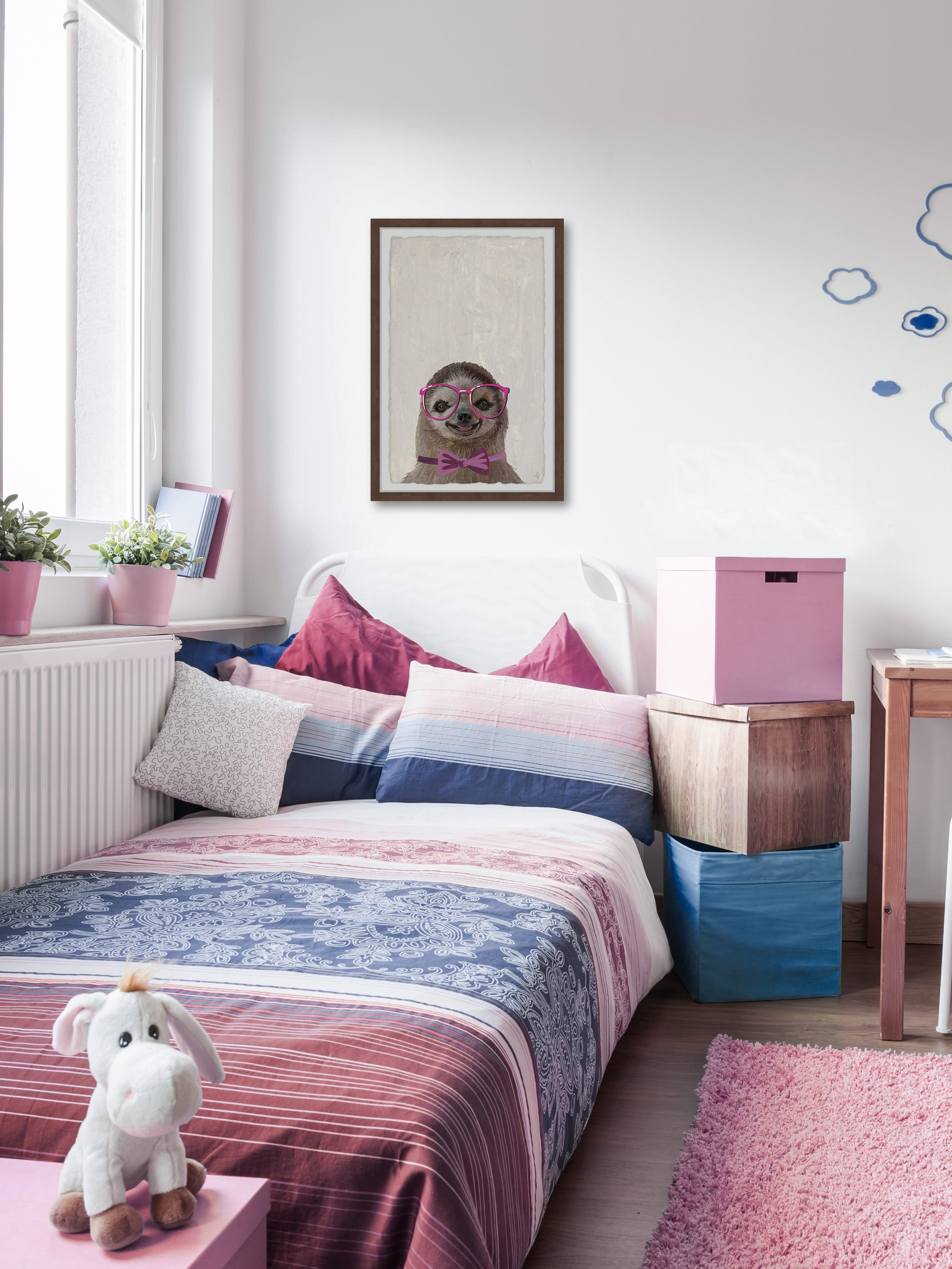 Marmont Hill Sloth with a Bow III Framed Wall Art