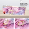 thumbnail image 5 of Compatible with iPhone SE 2022 Case, Fantastic Marble Patterned Phone Case Anti-Scratch Slim Hybrid Hard Plastic Bumper+Soft Silicone TPU with Ring Kickstand Bumper Shockproof Cover,Pink, 5 of 6