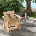 thumbnail image 2 of Topbuy Fir Wood Outdoor Glider Chair, Natural Color, 2 of 8