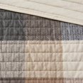 thumbnail image 3 of 6-Piece Herringbone Quilt Set Full/Queen - Neutral Buffalo Plaid Printed Bedding with Throw Pillows, 3 of 11