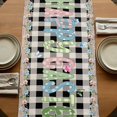 thumbnail image 5 of Table Runners 72 Inches Long Dress Scarves, Easter Farmhouse Kitchen Table Runner, Coffee Tablerunners, Vintage Gnomes Bunny Eggs Black Buffalo Plaid 16x72 Inch, 5 of 9