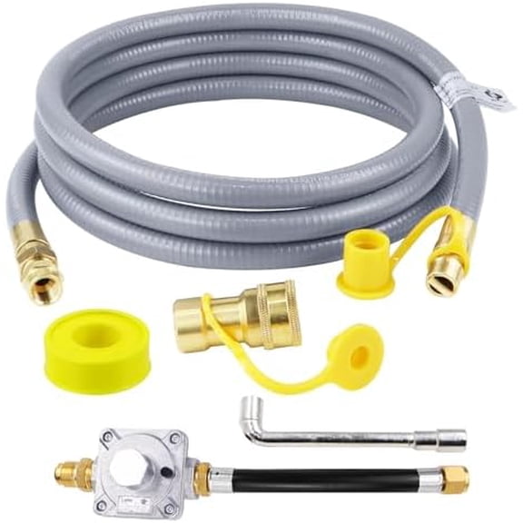 710-0003 Propane to Natural Gas Conversion Kit, Natural Gas Conversion Kit,10FT 1/2'' Natural Gas Hose and Regulator Replacement for Kitchen-aid Propane Gas Grill Conversion$$Garden & Patio
