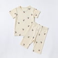 thumbnail image 2 of Mercatoo Summer Toddler Baby Girls Outfit Floral Print Short Sleeves T Shirt and Loose Long Pants 2Pcs Set Girl Casual Clothes, 2 of 3