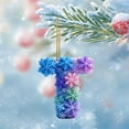 thumbnail image 3 of T Snowflake Series 2D Acrylic Backpack Car Pendant Decoration Ornament Alphabet Design T, 3 of 7