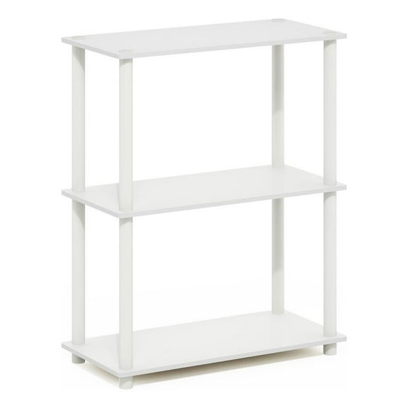 Pemberly Row Turn-N-Tube 3-Tier Compact Multipurpose Shelf Display Rack - White