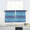 thumbnail image 4 of 2pcs Geometric Printing 100% Polyester Kitchen Tiers Rod Pocket Small Window Curtains Set for Bedroom/Living Room, 4 of 4