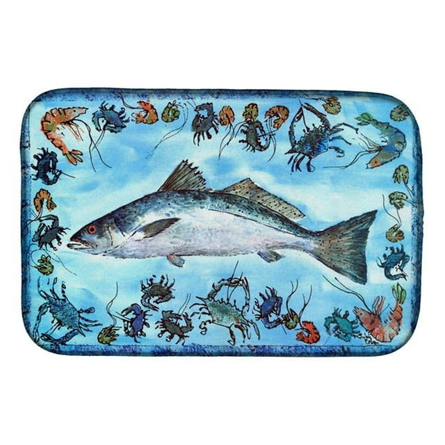 Carolines Treasures 8086DDM Poisson Moucheté Plat de Truite Tapis de Séchage