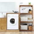 thumbnail image 2 of Collapsible Extra Large Canvas Fabric Storage Basket with Handles, Rectangle Waterproof Storage Bin, Box, Cube, Foldable Shelf Basket, Closet Organizer, 22 x 15 x 13 Inches, Mint Dot, 2 of 6