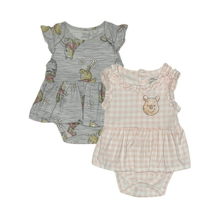

Disney Baby Girls Winnie the Pooh 2 Pack Romper Dresses Sizes 12-24M