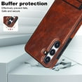 thumbnail image 5 of Allytech Case for Samsung Galaxy S24 Plus, Hidden Kickstand PU Leather [Compatible with MagSafe] Case, [Anti-Drop & Shockproof] Ultra Slim Retro Protective Case for Women Men - Brown, 5 of 8