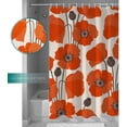 thumbnail image 3 of Abstract Orange Poppy Shower Curtain Set with Hooks, Nature Flower Plant Waterproof Fabric Bath Curtains Decoration Bathroom Standard Size 72x72inch, 3 of 6