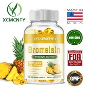 Xemenry Bromelain Capsules 500mg -Gut, Digestive, Joint and Immune Support, Body Detox(30/60/120pcs)