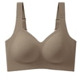 thumbnail image 3 of BWASD Jelly Bra Breathable No Underwire Seamless Comfortable Wireless Push Up Full Coverage Support Lift Bralette Brown M Everyday No Show Bra, 3 of 4