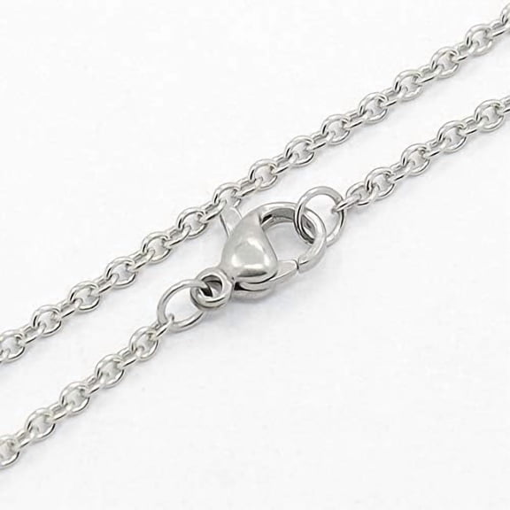 10Pcs Stainless Steel Cable Chain Necklaces Links Chain with Lobster Claw Clasp Stainless Steel Color Plated Jewelry Chains for Men Women Silver