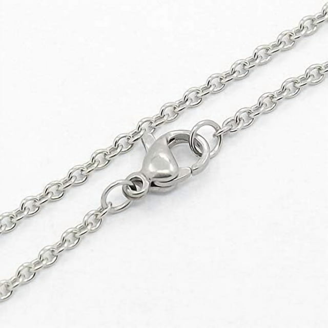 10 collares de cadena de acero inoxidable con eslabones y cierre de mosquetón. Cadenas de joyería chapadas en acero inoxidable de colores para hombre y mujer.