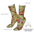 thumbnail image 4 of Xecao Cartoon Fire Truck Print Fashion No Heel Casual Crew Socks Cushioned Breathable for Men Women - Moisture wicking,Not easy to fade Suitable for daily, 4 of 7