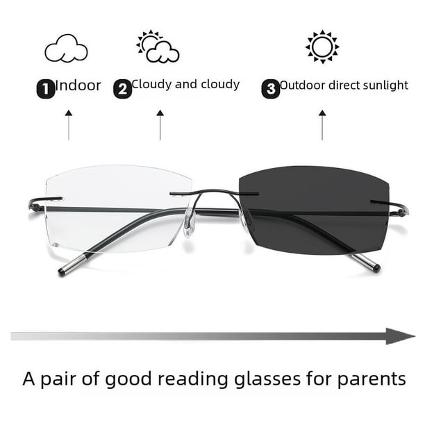 Gafas de presbicia fotosensibles que cambian de color Gafas de presbicia de doble propósito con enfoque múltiple y zoom progresivo automático para hombres Gafas de flores que cambian de color de