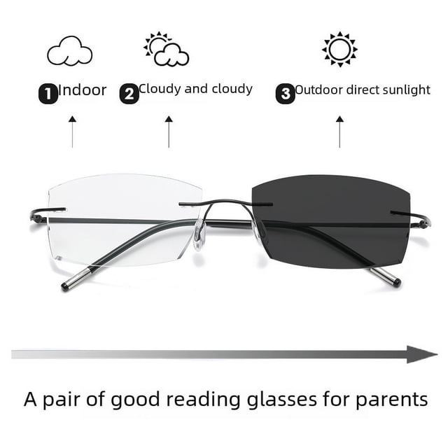 Gafas de presbicia fotosensibles que cambian de color Gafas de presbicia de doble propósito con enfoque múltiple y zoom progresivo automático para hombres Gafas de flores que cambian de color de