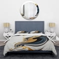 thumbnail image 3 of Designart "Monochrome and Gold Liquid Blend III" Modern Bedding Covert Set - Abstract Liquid Ink Black Abstract Bed Set With 1 Sham, 3 of 6
