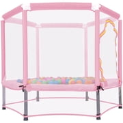 Mini Trampoline for Kids with Safety Enclosure Net, 55 Toddler Trampoline with No-Gap Safe Design, Segmart Recreational Trampolines for Birthday Gifts, Rebounder Trampoline with Ocean Balls