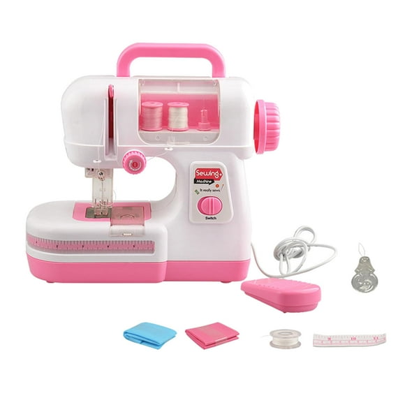 Electric Sewing Machine Learning Toy Household Appliance for Ages 4+ Girl Pink