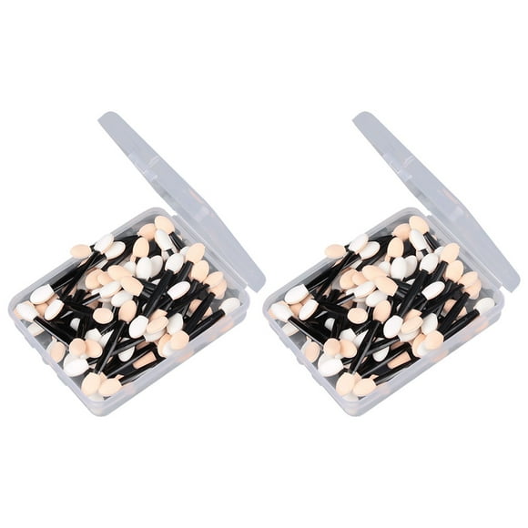 100 pinceles desechables de doble cara para sombras de ojos, cosméticos, maquillaje y aplicación de sombras.