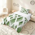 thumbnail image 2 of Manfei Watercolor Diamond Geometric Twin Comforter Sets, Green Metalic Bedding Set, Green White, Reversible 2pcs, 1 Comforter and 1 Pillowcase, 2 of 6