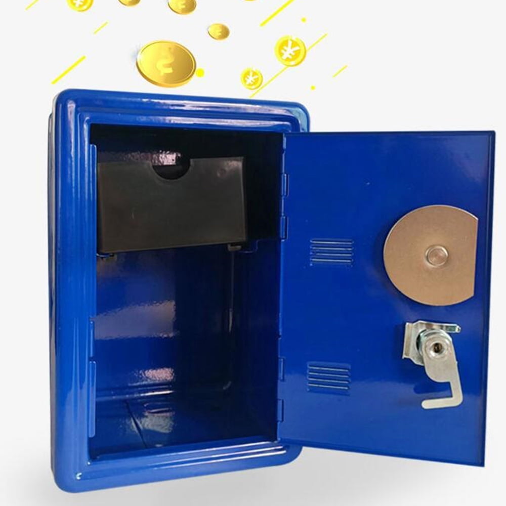 Mini Kids Safe Box with Key Lock, Black