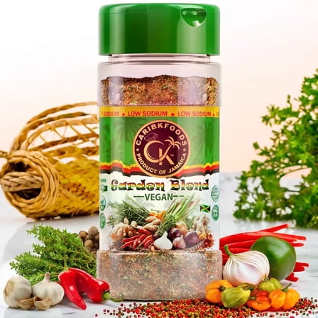 Caribbean Kitchen Garden Blend Vegan Seasoning (4.5 Oz) | Low Sodium 100% All Premium Natural Herb & Spice Mix for Vegetables, Soups, Salads & Grains