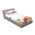 thumbnail image 2 of Ambesonne Forest Fitted Sheet & Pillow Sham Set, Wild Mushrooms Cartoon, Twinxl, Multicolor, 2 of 2
