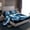 Blue Black 135, variant on Manfei Cute Shark Twin Sheet Sets,Colorful Swimming Ring Twin Fitted Sheet,Hawaii Ocean Sealife Flat Sheet For Boys Kids,Luxury Bedroom Decor,3pcs