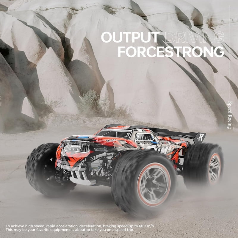 RC Car WLtoys 184008 Brushless for Adults Kids, 37MPH High Speed Remote Control Car, 4WD 1:18 Scale All Terrain Off Road RC Truck, 2.4GHz RC Racing Car with Batteries (Red)